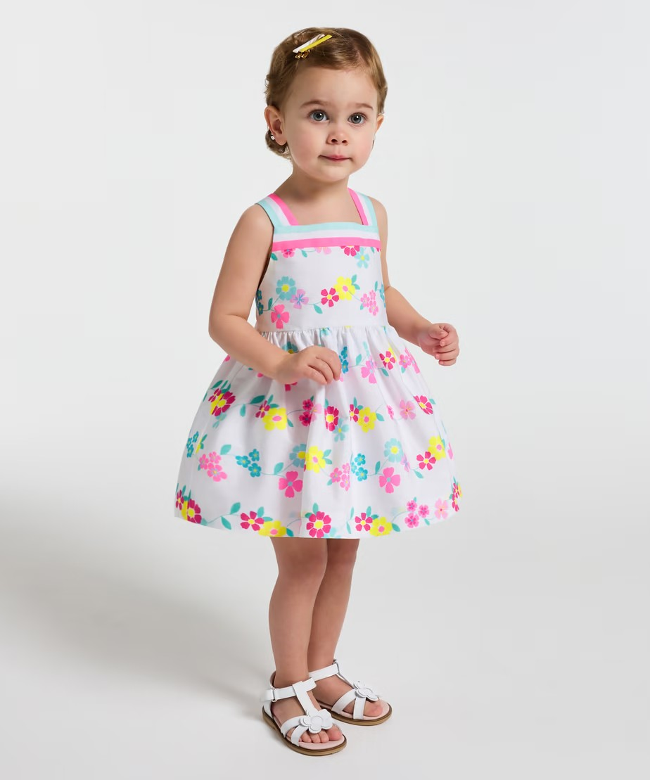 Robe bébé fille en coton dos croisé