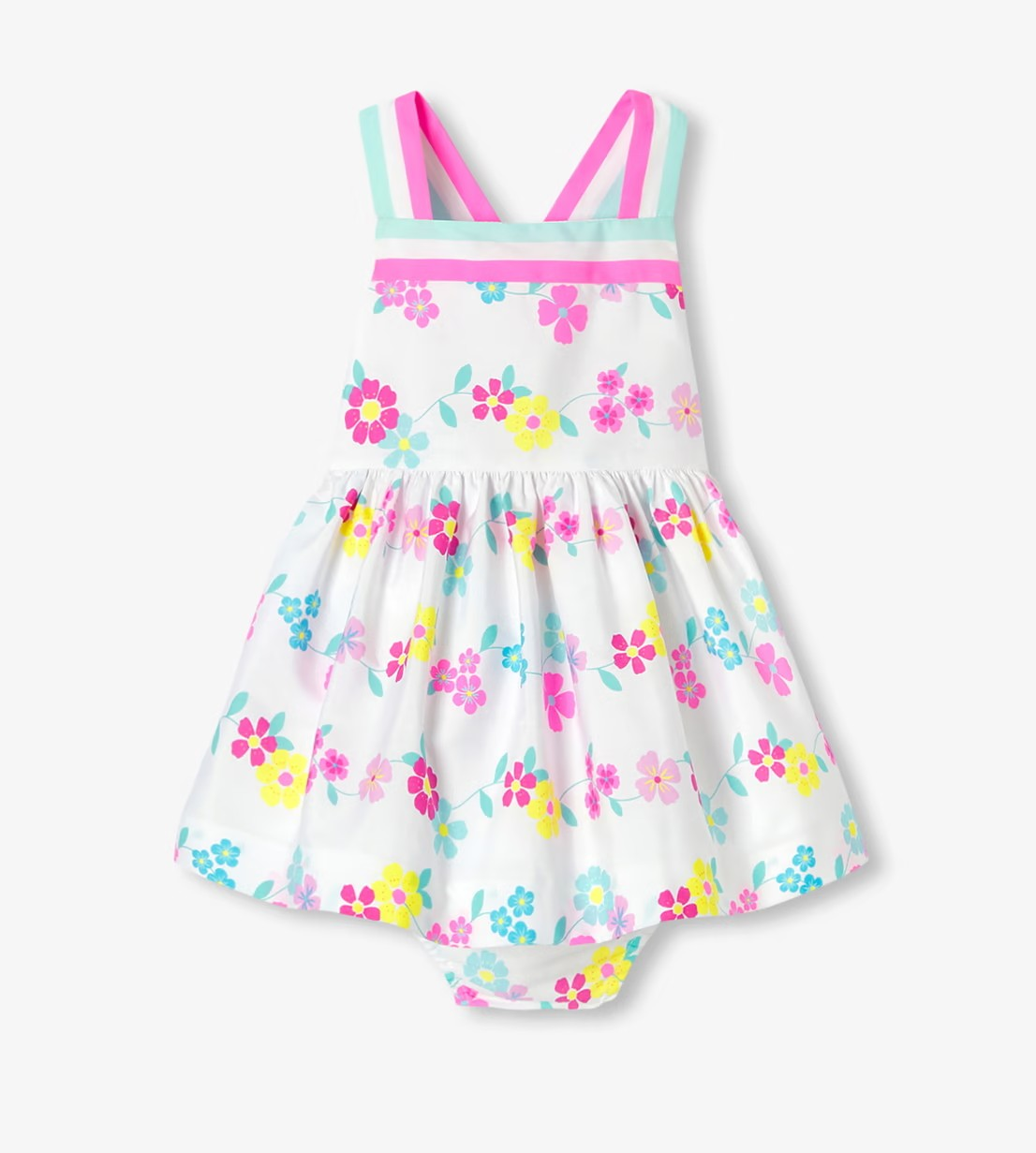 Robe bébé fille en coton dos croisé