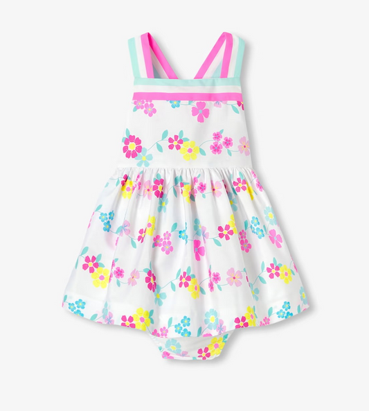 Robe bébé fille en coton dos croisé